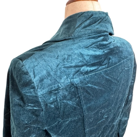 Chico’s Teal Velvet Like Women's Jacket - Picture 3 of 7